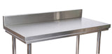 Stainless steel table Work table Stainless steel table with upstand 100x60x85
