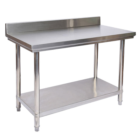 Stainless steel table Work table Stainless steel table with upstand 100x60x85