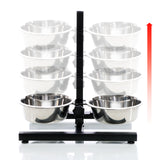Fudajo double bowl with stand height adjustable L dog feeding station