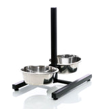 Fudajo double bowl with stand height adjustable L dog feeding station