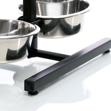 Fudajo double bowl with stand height adjustable L dog feeding station