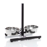 Fudajo double bowl with stand height adjustable L dog feeding station