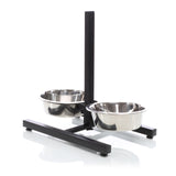 Fudajo double bowl with stand height adjustable L dog feeding station