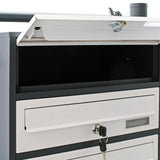 Multiple Letterbox 2x6 Slots Galvanised Steel Mailbox Anthracite White