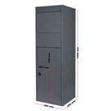 Floor Parcel Box in Anthracite for Size S & L Packages w/ Middle Floor