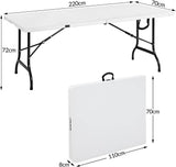 Folding Garden Table 220 x 70 cm