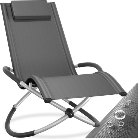 Outdoor Rocking Chair Weatherproof, Recliner Lounger, Maximum Load 150 kg Black Beige Grey