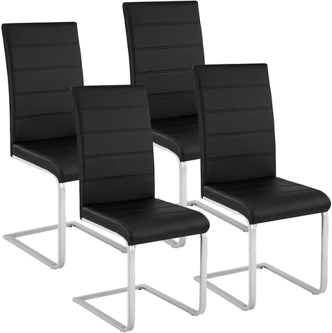 Office / Dining cantilever Chairs Boardroom Set of 4 Black