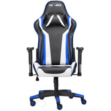 RECLINING SPORTS RACING GAMING CAR OFFICE DESK PC FAUX LEATHER CHAIR BLUE