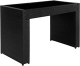 Rattan aluminum bar set with 6 bar stools + 2 cover sets + protective cover, stainless steel screws