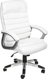 Executive Office Chair Swivel Chair with Padded armrests White
