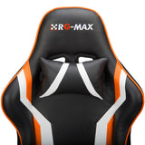 RECLINING SPORTS RACING GAMING CAR OFFICE DESK PC FAUX LEATHER CHAIR ORANGE