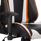 RECLINING SPORTS RACING GAMING CAR OFFICE DESK PC FAUX LEATHER CHAIR ORANGE
