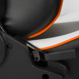 RECLINING SPORTS RACING GAMING CAR OFFICE DESK PC FAUX LEATHER CHAIR ORANGE