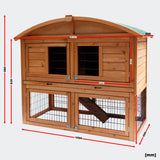 Rabbit hutch with two floors (hutch and run)