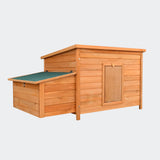 Chicken Coop with Nesting Box, Red-Brown painted Wood 136x74x70cm
