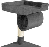 Cat scratching post with many cuddle and play options, 141cm high Gray