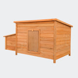 Chicken Coop with Nesting Box, Red-Brown painted Wood 136x74x70cm