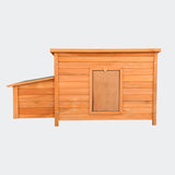 Chicken Coop with Nesting Box, Red-Brown painted Wood 136x74x70cm