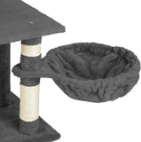 Cat scratching post with many cuddle and play options, 141cm high Gray