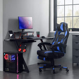 Gaming Chair, Desk Chair with Footrest, Office Chair with Headrest and Lumbar Cushion