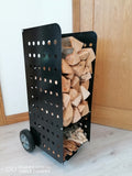 Firewood Trolley XL 100 kg 53x36x106cm with Rubber Wheels