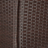 Polyrattan garden set, 2 chairs and small table with glass top