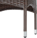 Polyrattan garden set, 2 chairs and small table with glass top