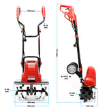 Electric Garden Tiller 1500W 400rpm Cultivator Rotavator, 220mm Depth
