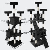 Cat Tree 170cm Black Scratching Post Climbing Tree Activity Centre