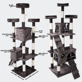 Cat Tree 170cm Grey Scratching Post Climbing Tree Activity Centre