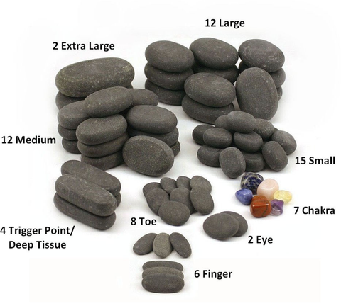 NEW HOT STONE MASSAGE KIT 70 Basalt Stones + 18 Quart