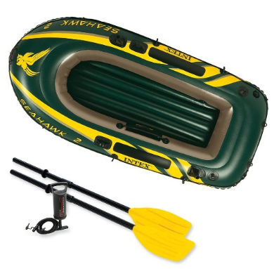 DINGHY BOAT INFLATABLE 2 MAN PUMP + OARS