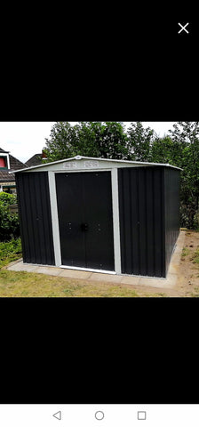 Tool Shed, Galvanised Metal, 8.38m³ - 14.65m³, incl. sliding doors