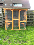 Wooden Outdoor Pet Playpen for Cats 180x88x169 cm with 6 Platforms