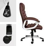 Executive Office Chair Swivel Chair with Padded armrests Brown