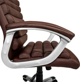 Executive Office Chair Swivel Chair with Padded armrests Brown