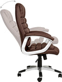 Executive Office Chair Swivel Chair with Padded armrests Brown