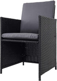 Rattan 9-Piece Set Garden Furniture Set 4 Chairs 4 Stools 1 Table Black