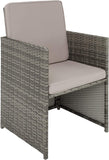 Rattan 5-Piece Garden Furniture Set with Dining Table, Armchair and Stools  3 Colours