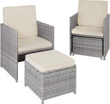 Rattan 5-Piece Garden Furniture Set with Dining Table, Armchair and Stools  3 Colours