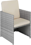 Rattan 5-Piece Garden Furniture Set with Dining Table, Armchair and Stools  3 Colours