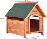 Solid Wood Dog House 82 x 72 x 85 cm Roof Hatch Apex Roof