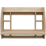 Floating Wall Mounted Computer Desk With Storage Shelves Home Office Table Oak/White