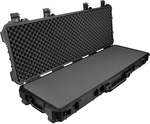 Gun Carrying Case long, Lightweight and robust plastic Hard shell, 3 Foam inserts
