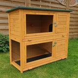 RABBIT HUTCH GUINEA PIG HUTCHES RUN RUNS LARGE 2 TIER DOUBLE DECKER FERRET CAGE