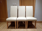 SET OF 6 CHAIRS BROWN BLACK CREAM