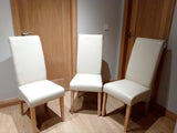 SET OF 6 CHAIRS BROWN BLACK CREAM