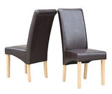 SET OF 6 CHAIRS BROWN BLACK CREAM