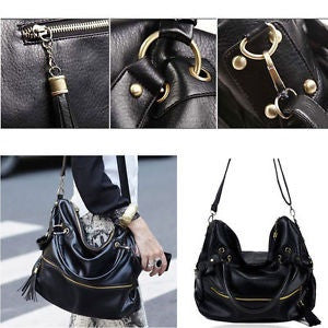 Black shoulder bag PU leather 2001